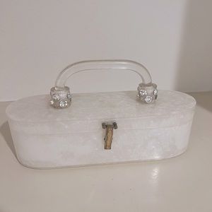 1950’s VINTAGE classic marbleized acrylic pearl purse.